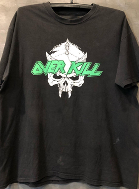 Overkill欧美经典敲击金属乐队hiphop嘻哈摇滚vibe短袖男女T恤棉