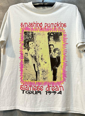 SmashingPumpkins碎南瓜乐队vintage复古街头男女短袖纯棉小众T恤