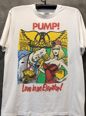 Aerosmith空中铁匠史密斯飞船乐队短袖高街FOG摇滚Y2K男女情侣T恤