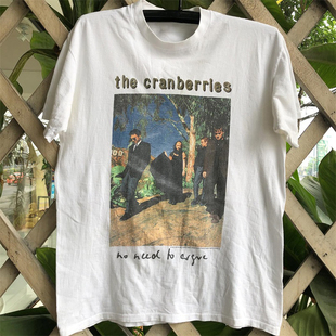 The Cranberries小红莓乐队高级感人像印花短袖vintage复古T恤男