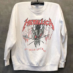 Metallica乐队重金属摇滚周边卫衣阿美咔叽vintage复古长袖外套男