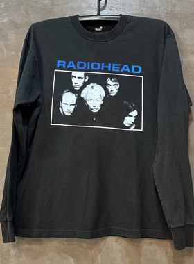 Radiohead电台司令人物印花美式潮牌长袖T恤post-punk学院风上衣
