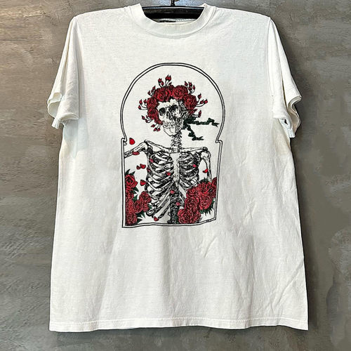 GratefulDead骷髅玫瑰纯棉短袖