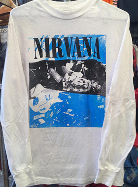 Nirvana涅槃天使摇滚乐队周边美式潮牌小众长袖男女复古情侣款T恤