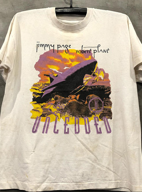 摇滚乐队周边吉米佩奇普兰特Jimmy Page Robert Plant男女短袖t恤