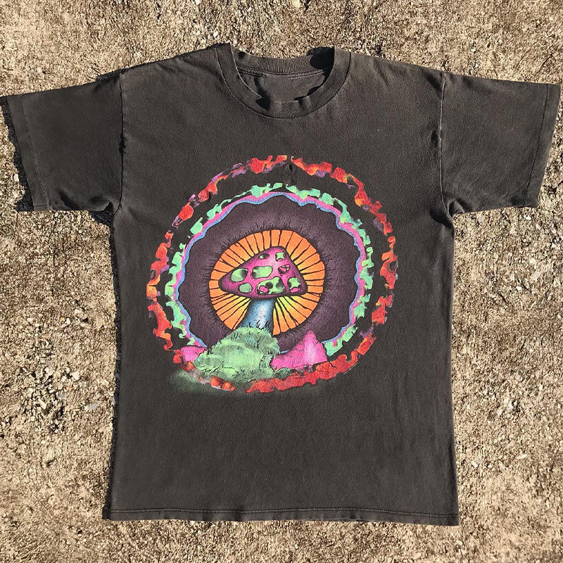 落肩短袖vintage古着感男女百搭