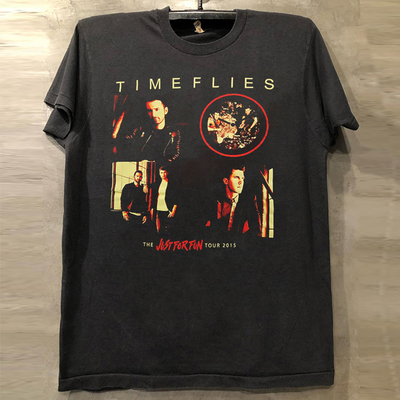 时光飞逝乐队美式重磅棉短袖T恤