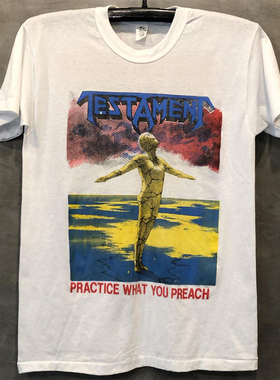 TESTAMENT圣约重金属乐队短袖T恤男FOG街头复古插画风vintage短袖