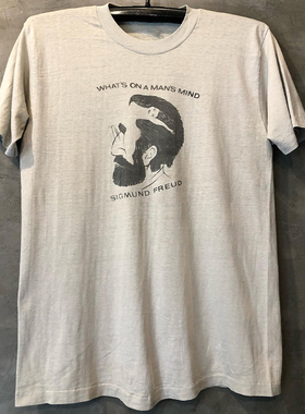Sigmund Freud弗洛伊德简约人像涂鸦oldschool学院风潮流短袖T恤