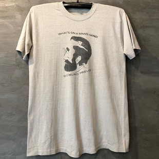 Sigmund Freud弗洛伊德简约人像涂鸦oldschool学院风潮流短袖T恤