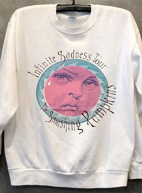 Smashing Pumpkins碎南瓜乐队摇滚周边vintage复古印花长袖卫衣男