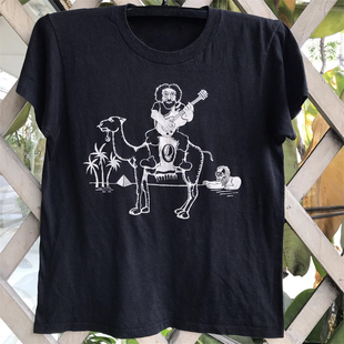 Grateful Dead感恩而死乐队Jerry Garcia简约人像复古男女短袖T恤