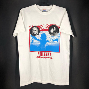 NIRVANA涅槃摇滚乐队科特柯本短袖T恤男女情侣装vintage复古半袖