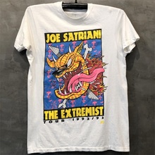 Joe Satriani乔塞奇尼摇滚音乐人美式纯棉vintage潮流落肩短袖T恤