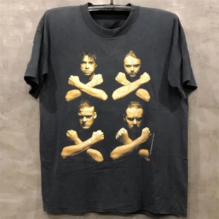 Metallica重金属乐队人像vintage潮牌短袖摇滚嘻哈高街男女Tee恤