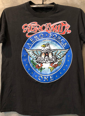 Aerosmith空中铁匠乐队欧美摇滚rock潮流短袖美式vintage男女T恤