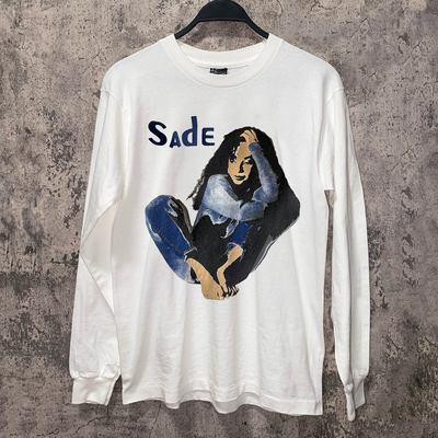 歌手莎黛美式重磅棉潮牌长袖T恤