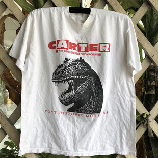 欧美高街FOG恐龙周边vintage复古短袖 男女小众设计感重磅棉T恤潮