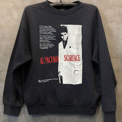 17FW Scarface Split疤面煞星欧美经典电影vintage复古长袖卫衣男