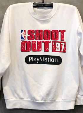 Shoot Out 97复古vintage篮球印花上衣ins超火小众感男女长袖卫衣