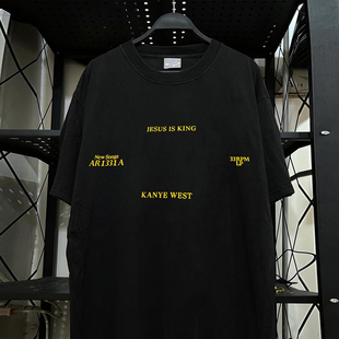 Jesus Is King侃爷专辑封面潮牌短袖T恤hiphop重磅美式痞帅半袖男