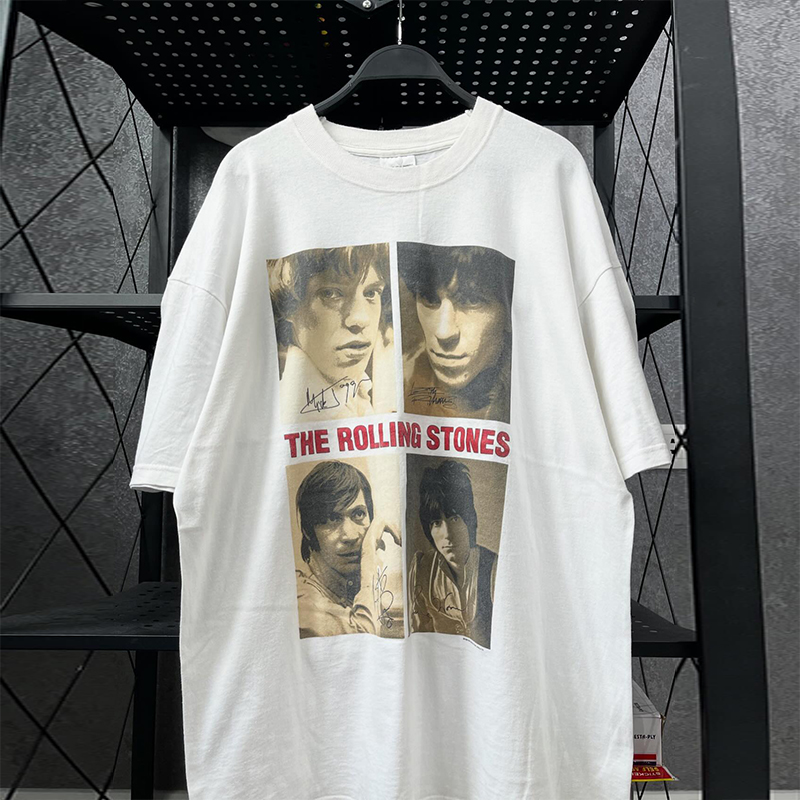 滚石摇滚乐队周边美式短袖T恤棉