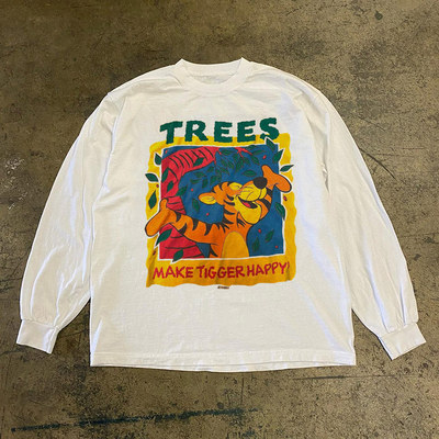 长袖T恤学院风男女小老虎卡通