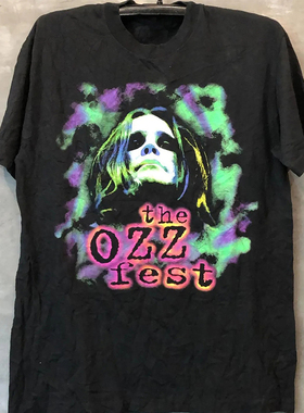 Ozzy osbourne奥兹乐队迷幻摇滚Y2K嘻哈chic男女短袖痞帅复古T恤