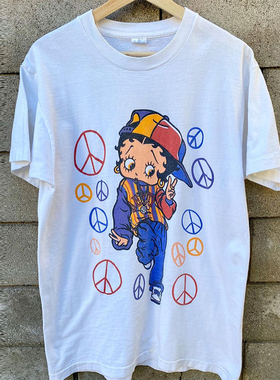 betty boop贝蒂小姐卡通动漫夏季潮牌印花短袖T恤男女情侣装半袖