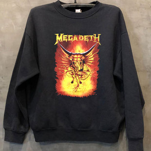 Megadeth乐队赛博朋克风摇滚长袖vintage美式高级感复古男女卫衣