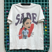 Sade莎黛歌手Q版 复古棉tee 重磅美式 人像短袖 T恤vibe街头潮牌夏季