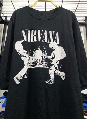 Nirvana涅槃乐队美潮炸街vintage复古氛围感短袖小众男女纯棉T恤