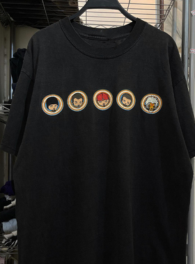 Limp Bizkit软饼干乐队简约酷飒风hiphop重磅棉短袖男女小领口T恤