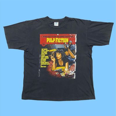 vintage昆汀电影低俗小说短袖t恤