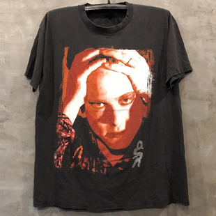 Metallica欧美金属乐队主唱人像短袖宽松炸街vintage古着男女T恤