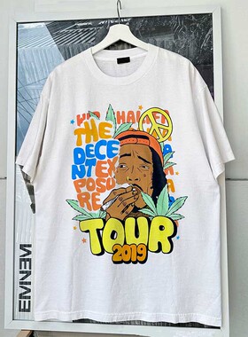 Wiz Khalifa维兹卡利法欧美说唱歌手短袖T恤hiphop美式潮牌棉tee