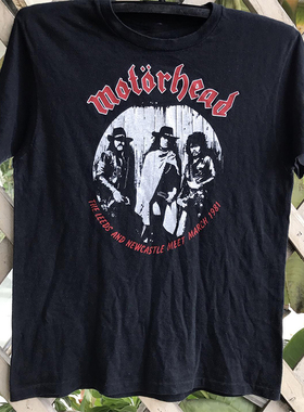 Motorhead摩托头乐队经典摇滚复古哥特风oversize潮流短袖男女T恤