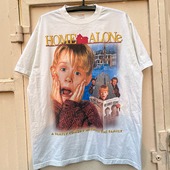 Home 小领口半袖 Alone小鬼当家喜剧电影短袖 T恤ins超火氛围感美式