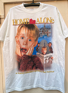 Home Alone小鬼当家喜剧电影短袖T恤ins超火氛围感美式小领口半袖