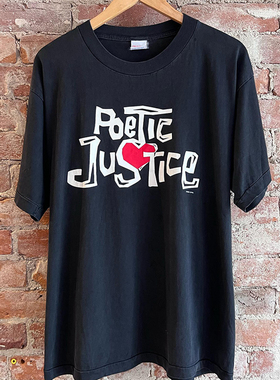 Poetic Justice简约纯棉设计感字母短袖T恤cec慵懒风美式复古半袖