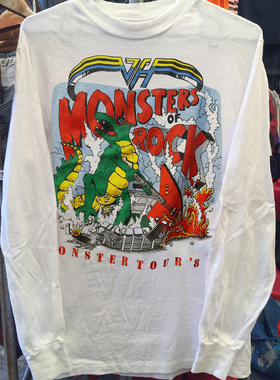 Van Halen范·海伦乐队周边美式高街摇滚小众趣味印花长袖情侣T恤