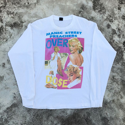 人像印花潮牌圆领长袖上衣