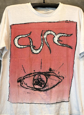 The Cure治愈乐队街头摇滚vintage复古落肩短袖美潮重磅质感T恤男