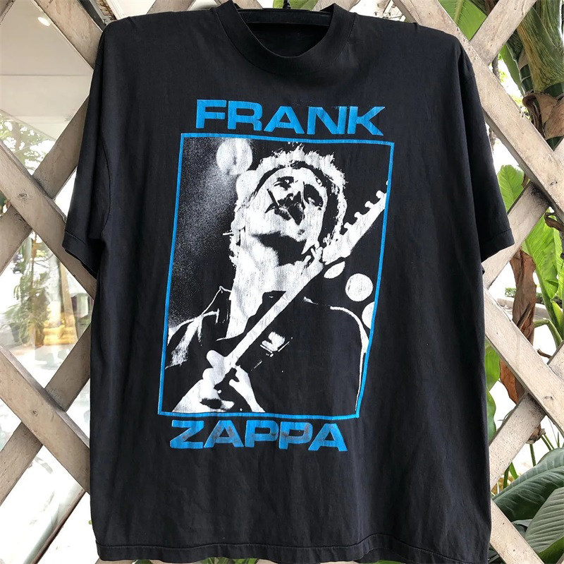 Frank Zappa弗兰克扎帕人像印花vintage摇滚乐队短袖高街潮流T恤 - 实物图