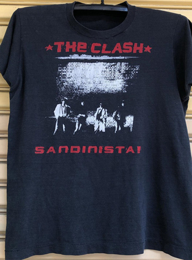 The Clash碰撞乐队欧美摇滚复古纯棉短袖高街vintage男女重磅T恤
