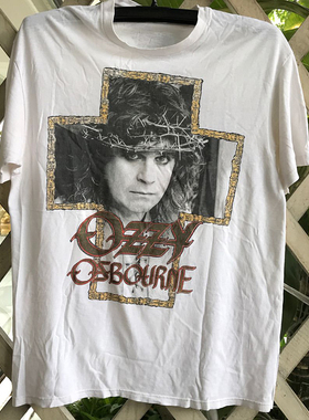 Ozzy Osbourne奥兹乐队chic嘻哈慵懒风人像短袖男女纯棉高级感T恤