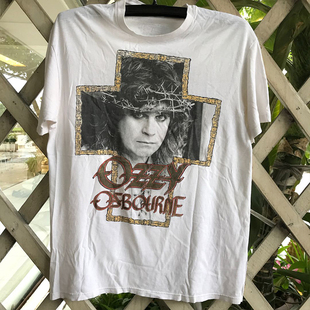 Ozzy Osbourne奥兹乐队chic嘻哈慵懒风人像短袖男女纯棉高级感T恤