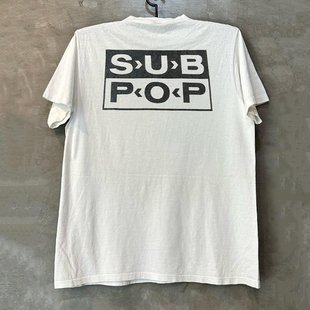 高街小领口半袖 T恤hiphop美式 潮 Pop亚流行独立摇滚高级感短袖 Sub