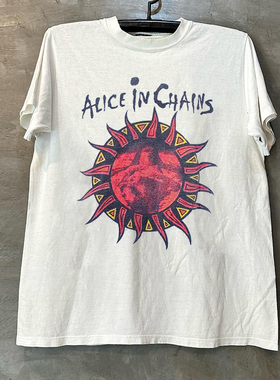 Alice In Chains爱丽丝囚徒乐队短袖T恤post-punk潮牌圆领体恤衫
