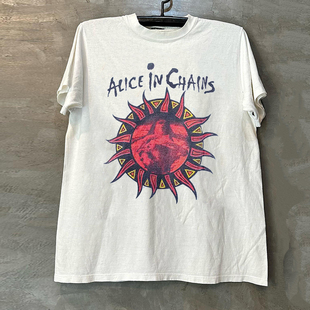 Alice In Chains爱丽丝囚徒乐队短袖T恤post-punk潮牌圆领体恤衫